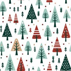 xmas trees pattern vector