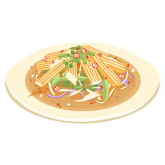  Classic salad with crab sticks Thai food on plate © TheLittleZone