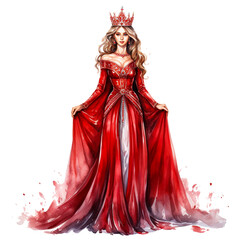 Royale woman in a red dress