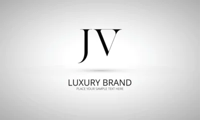 Fotobehang JV J jv initial logo   initial based abstract modern minimal creative logo, vector template image. luxury logotype logo, real estate homie logo. typography logo. initials logo © VectorArt01