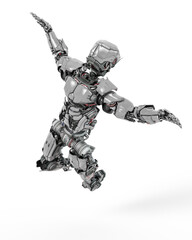 master robot is on jumping after an explosion