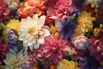 Blossoming Array: Enchanting Floral Background with Beautiful Flower Patterns.