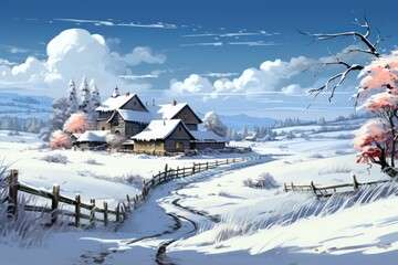 Snow-Covered Landscapes - Generative AI