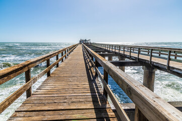 A view down the pier at Swakopmund, Namibia during the dry season