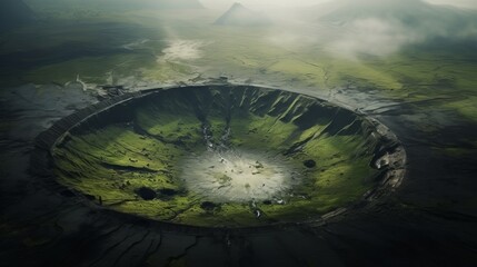 crater of an extinct volcano. - obrazy, fototapety, plakaty