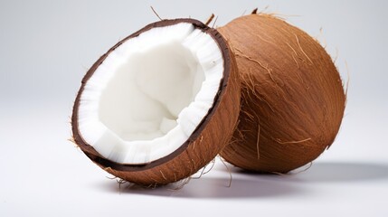 coconuts on white background.