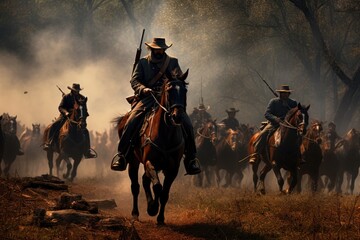 Tents and Campfires. Generals in the Field. Civil War battlefield concept. Appomattox Court House - Virginia
