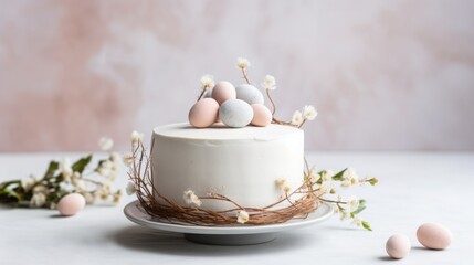Obraz na płótnie Canvas Easter cake with chocolate eggs.