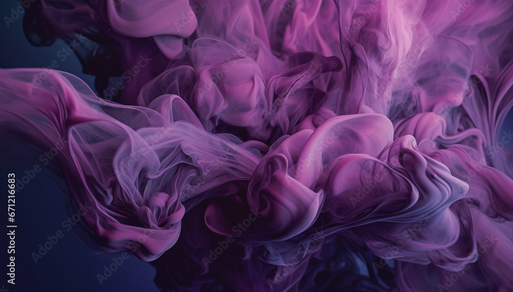Poster abstract ink flowing in smooth waves, creating vibrant underwater fantasy generated by ai