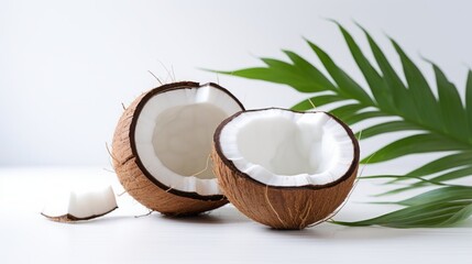 coconuts on white background.