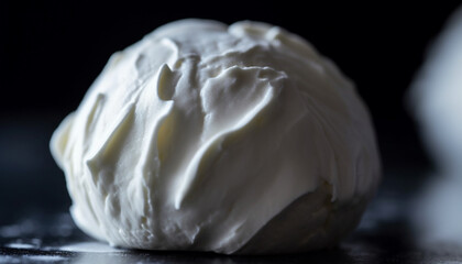 Organic French dessert meringue with fresh milk and butter dough generated by AI