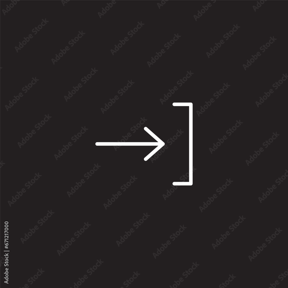 Poster arrows. white right rounded arrows in boxes icons. isolated on white. continue icon. enter and exit 