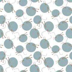 Cute seamless pattern with balls of thread. Illustration for textile, factory, wallpaper and gift wrapping