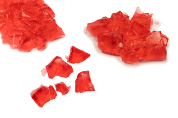 Sweet fruit jelly dessert isolated on a white background.