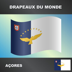 Drapeau ondul&eacute; par le vent des A&ccedil;ores