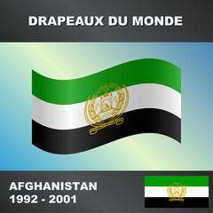 Drapeau ondul&eacute; par le vent d'afghanistan 1992-2001