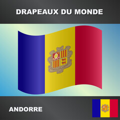 Drapeau ondul&eacute; par le vent d'Andorre