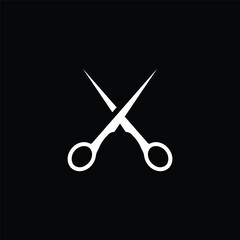 Black background Simple Scissors Icon
