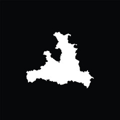 Black Blackground Map of Salzburg - Austria region outline silhouette vector illustration
