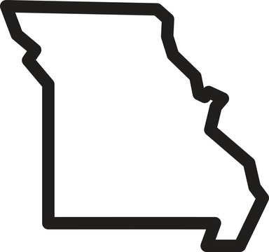 Missouri state icon. Pictogram for Editable stroke. 
map of the U.S. state of Missouri vector illustration