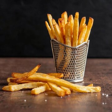 french fries on a table