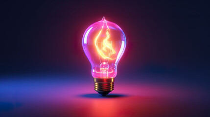 light bulb on purple background