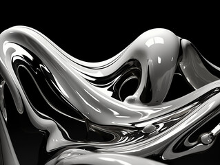 Obraz premium E-ink melting into liquid: grayscale, abstract expressionism, smooth, flowing patterns, organic yet digital feel