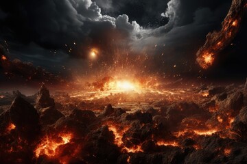 Fototapeta na wymiar Cosmic Armageddon, Judgment Day of Planet Earth