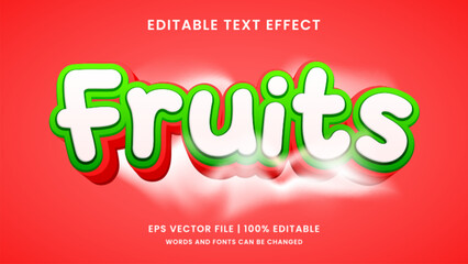 Fruits 3d editable text effect strawberry style