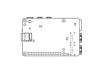 Raspberry Pi 5 board Silhouette	