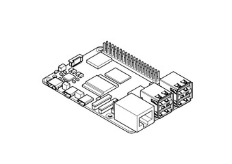 Raspberry Pi 5 board Silhouette	