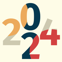 2024. holiday. holiday. joy. Christmas tree. numbers. sign. year. new year. christmas. vector. on a colored background.