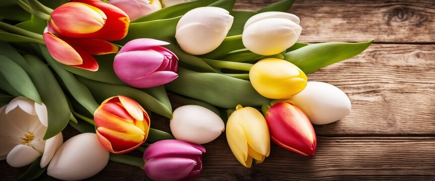 tulps and easter eggs