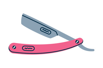 Razor Blade for Shaving as Professional Hairdressing Tool and Accessory for Hairdo Vector Illustration