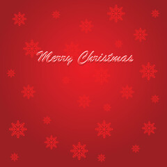 text merry christmas next to snowflakes on red background, christmas card