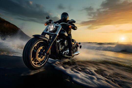Motorcycle in the desert © Hornet Graphics