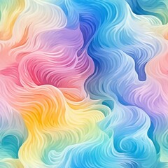 Fototapeta na wymiar Seamless Waves of Watercolor Pattern
