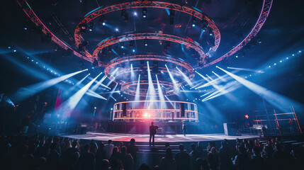Live stage production with circular light