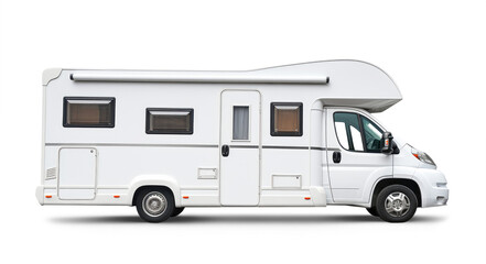 White motorhome isolated from transparent background, png