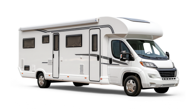 White motorhome isolated from transparent background