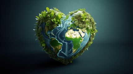 Globe in the Shape of a Heart