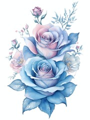 Rose flower splash style. AI generated illustration