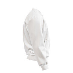 A transparent mannequin with a Bomber Jacket isolated on a white background