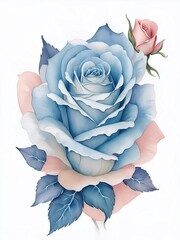 Rose flower splash style. AI generated illustration