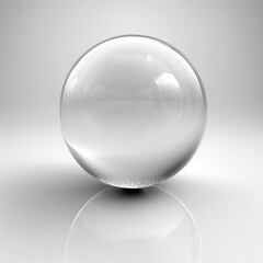 a transparent crystal ball on a white background