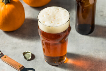 Boozy Refreshing Cold Pumpkin Ale Craft Beer
