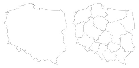 Poland map. Map of Poland in set