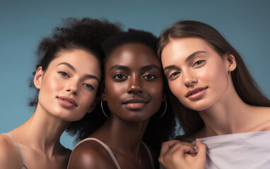 Fototapeta premium A group portrait with teenage models with different skin tones and genders