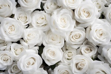 Obraz na płótnie Canvas white roses bouquet. generative AI.