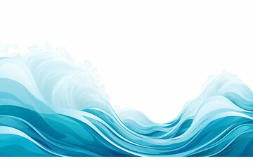 abstract blue wave background, generative ai